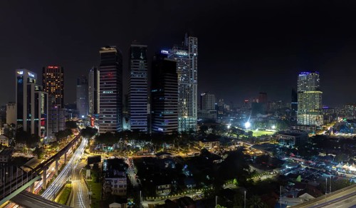A picture of the Chow Kit district near the Kuala Lumpur downtown, at night