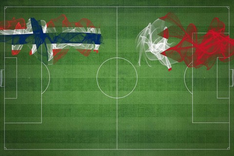 Norway vs Bahrain Soccer Match, national colors, national flags, soccer field, football game,