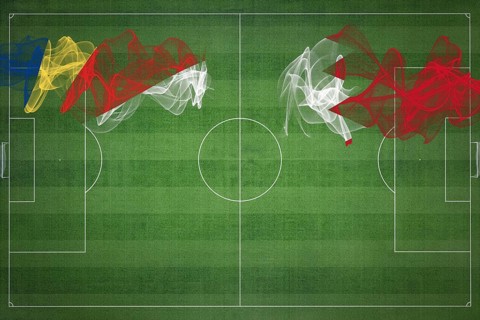 Seychelles vs Bahrain Soccer Match, national colors, national flags, soccer field, football game,