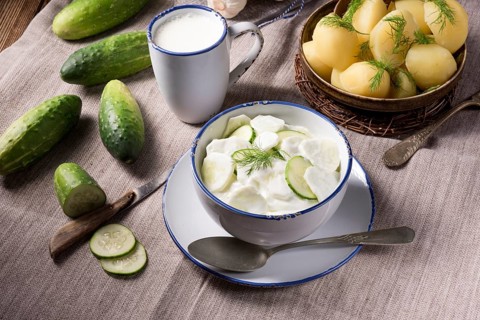 Mizeria is a Polish cucumber salad