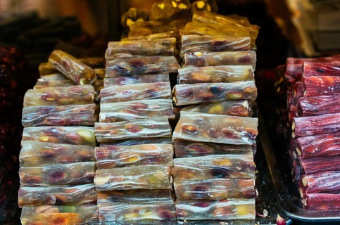 Load of traditional turkish delight lokum sugar coated soft candy