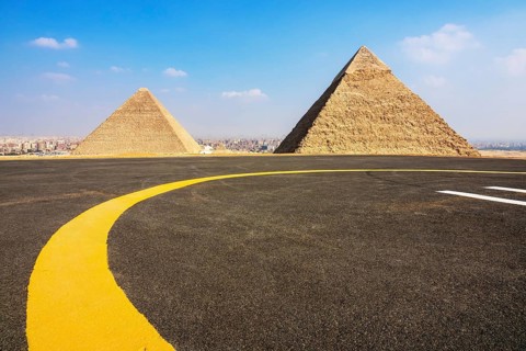 An image of the Pyramids at Giza Cairo Egypt