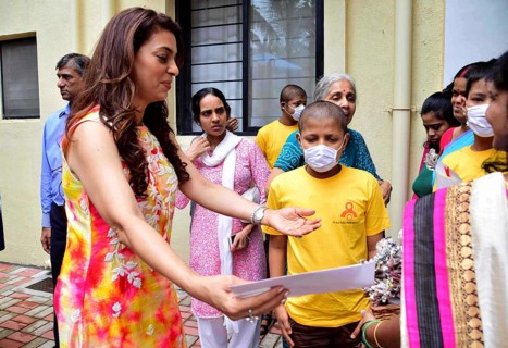Bollywood actor Juhi Chawla during the inauguration of St Jude India Childcare centre in Mumbai,