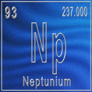 Neptunium chemical element, Sign with atomic number and atomic weight, Periodic Table Element