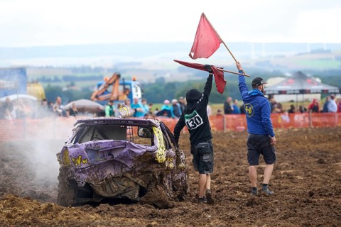 Stock car race organised by MSC Crazy Horses in Runkel, Hesse, Germany, Europe