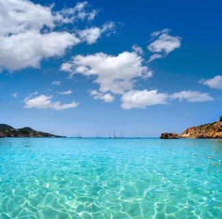 Ibiza Cala Tarida beach in Sant Josep of Balearic Islands