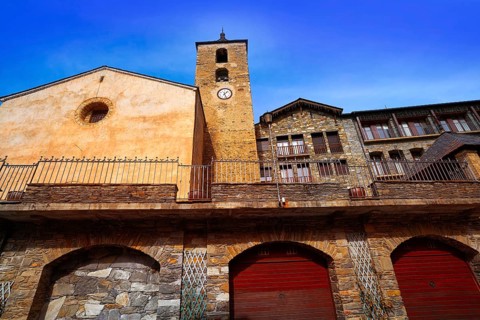 Ordino village in Andorra Pyrenees in ski area