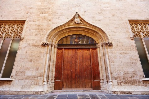 Valencia La Lonja de Seda historic building of Spain