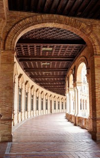 Seville Sevilla Plaza de Espana arcade Andalusia Spain square