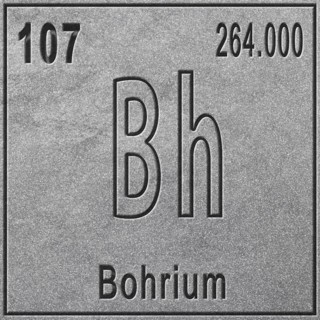 Bohrium chemical element, Sign with atomic number and atomic weight, Periodic Table Element, silver