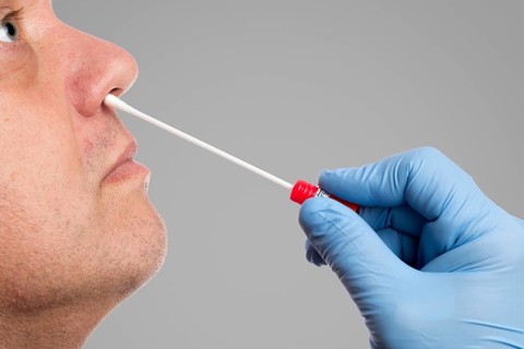 DNA test tubes and cotton swabs, wipe test