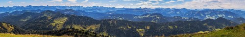 Panoramic view from the Hochgrat near Oberstaufen (Bavaria, Germany)