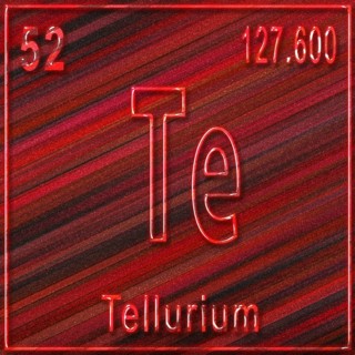 Tellurium chemical element, Sign with atomic number and atomic weight, Periodic Table Element