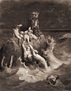 The Deluge, Old Testament, woodcut by Gustave Doré