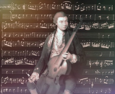Carl Friedrich Abel, 1723? – 1787, German composer, digitally edited according to a painting by