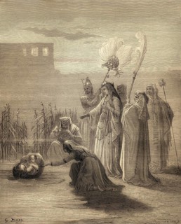 The Finding of Moses, woodcut by Gustave Doré