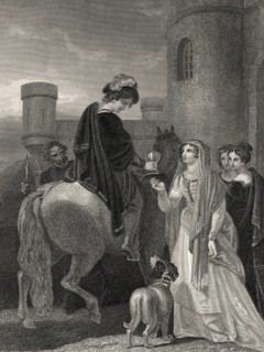 König Edward der Märtyrer erstochen auf Befehl seiner Stiefmutter Elfrida oder Aelfthrith, Corfe