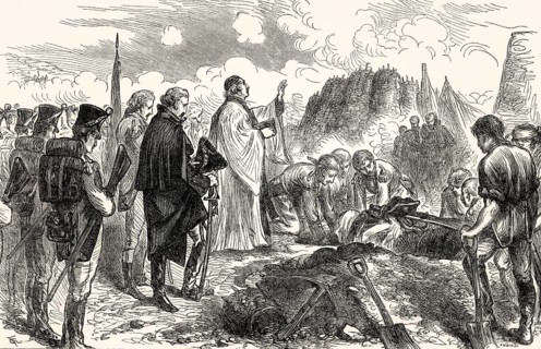 General Simon Fraser's funeral, 7 October 1777, Battle of Bemis Heights, Saratoga Campaign,