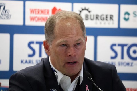Head Coach / coach Steve Walker (SERC Wild Wings) at the press conference, PK after the game of DEL