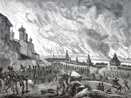 Der Brand von Moskau, Russland, im Jahr 1812