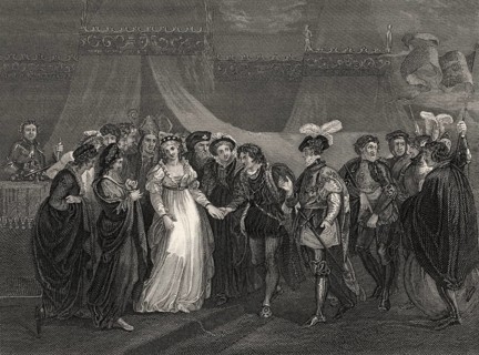 Catherine of Valois presented to her future husband Henry V of England, Great Britain