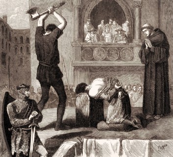 The execution of Crescentius the Younger or Crescentius II in 998