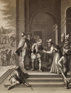 The Parable of the Prodigal Son, New Testament, steel engraving 1853, digitally restored