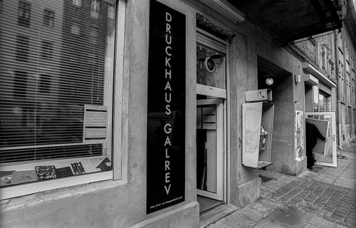 Germany, Berlin, 25 October 1991, Galrev printing works and Café Kyril in Lychener Straße, Europe