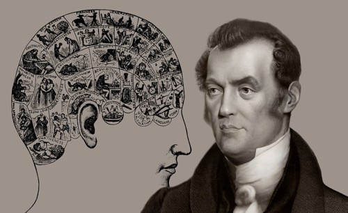 Johann Gaspar Spurzheim, 1776 – 1832, German physician and phrenologist with a Phrenological Chart,