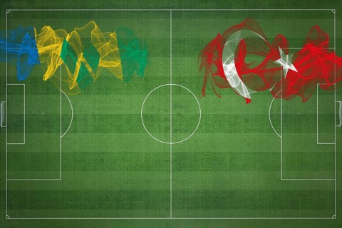 Saint Vincent and the Grenadines vs Turkey Soccer Match, national colors, national flags, soccer