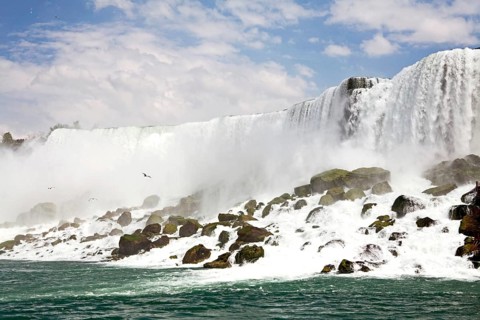 Majestic view of the Niagara falls from the Canadian side, Ontario, Canada, North America