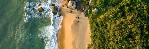 Balneario Camboriu in Santa Catarina. Taquaras Beach and Laranjeiras Beach in Balneario Camboriu.
