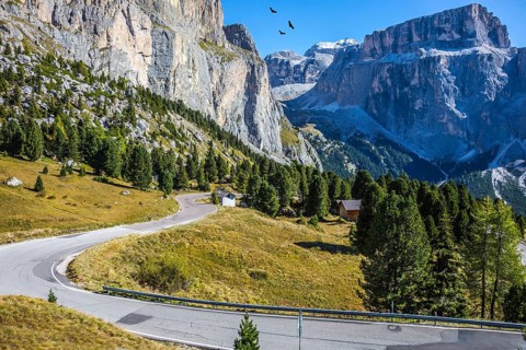Indian summer in the Tyrol. The concept of extreme and ecological tourism. Impressive ridge of