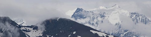 Mountains Schwarzhorn and Schreckhorn seen from Mount Brienzer Rothorn