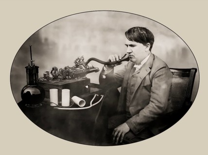 Thomas Edison at his Laboratory on 16 June 1888, the morning after spending 48 hours perfecting