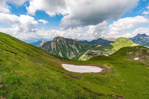 Fantastic hike in the Lechquellen Mountains in Vorarlberg Austria near Lech, Warth, Bludenz
