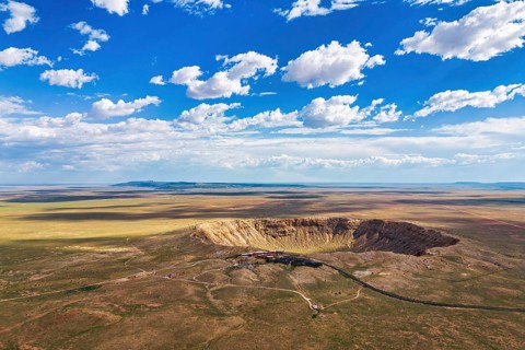 Baringer or Meteor Crater Natural Landmark in an aerial view