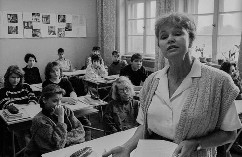 GDR, Berlin, 13.05.1990, shooting in a school in the north of Berlin, for the film Heimsuchung by