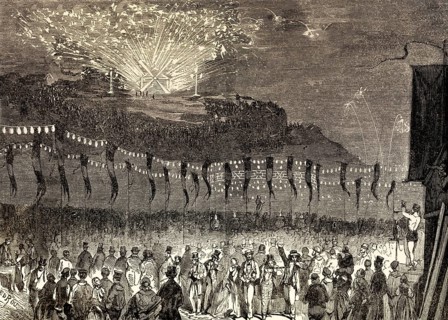 Fireworks at Montmartre, Paris, France, 1857, Europe
