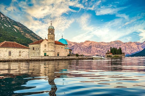 Church of Our Lady of the Rocks in the sea, island near Perast