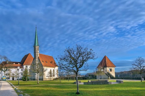 View of St Maria?s Chapel in Burghausen Castle, Germany, Europe