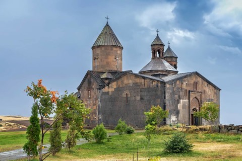 Saghmosavank is a 13th-century Armenian monastic complex located in the village of Saghmosavan in