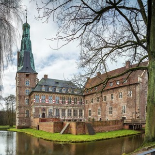 Water castle Raesfeld in Muensterland, North Rhine-Westphalia, Germany, Europe