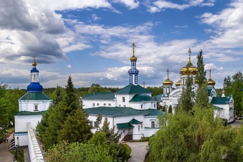 View of Raifa Bogoroditsky Monastery from tower, Russia, Europe