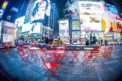 Night view of the New York Times Square (TimesSquare). Shooting Location: New York, Manhattan