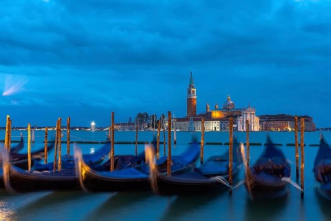 San Giorgio Maggiore in Venice from St Mark's Square at dawn