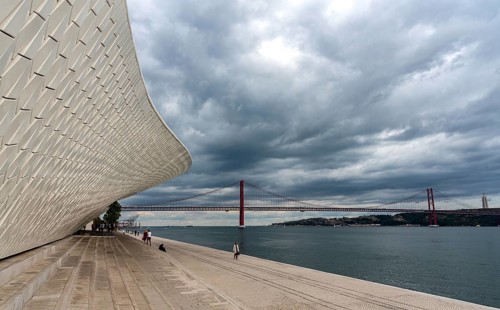 LISBON, PORTUGAL, October 19, 2018: The modern MAAT (Museum de Arte, Arquitetura e Tecnologia)