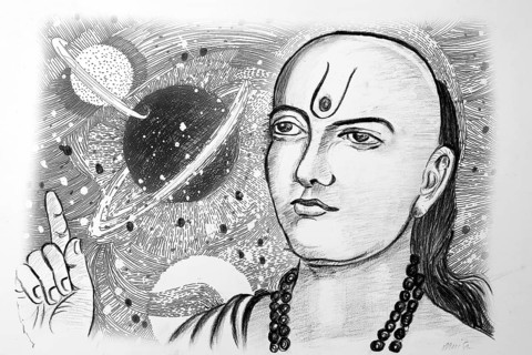 Aryabhata painting, india, asia