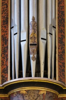 King organ from 1727, Painted organ pipes, St., Sankt, Saint