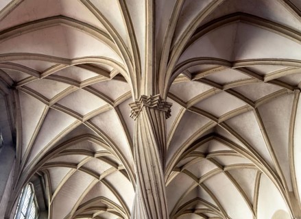 Brunswick, Cathedral, Cathedral Church of St Blasii in Brunswick, north aisle, late Gothic twisted